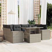 sofasæt til haven 7 dele med hynder polyrattan lysegrå