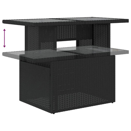 sofasæt til haven 7 dele med hynder polyrattan sort
