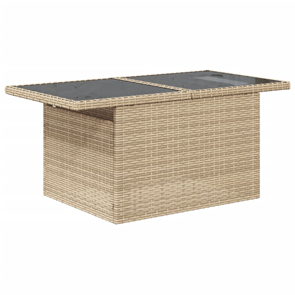 sofasæt til haven 7 dele med hynder polyrattan beige