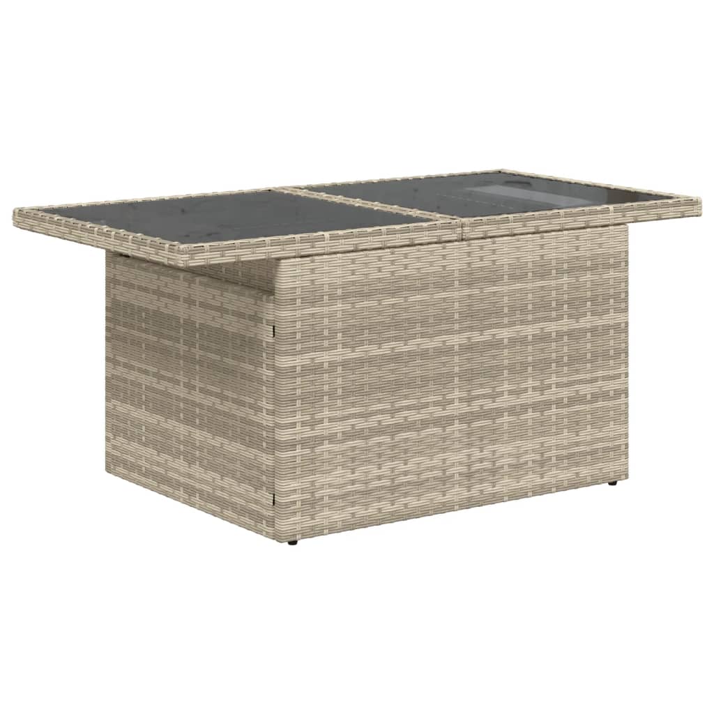 sofasæt til haven 7 dele med hynder polyrattan lysegrå