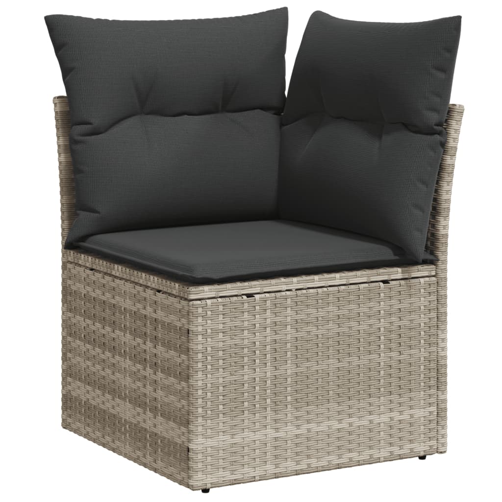 sofasæt til haven 7 dele med hynder polyrattan lysegrå