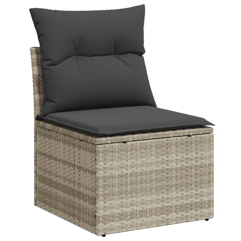 sofasæt til haven 7 dele med hynder polyrattan lysegrå