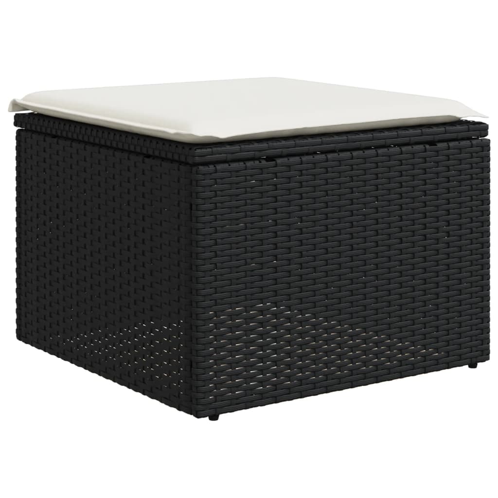 sofasæt til haven 8 dele med hynder polyrattan sort