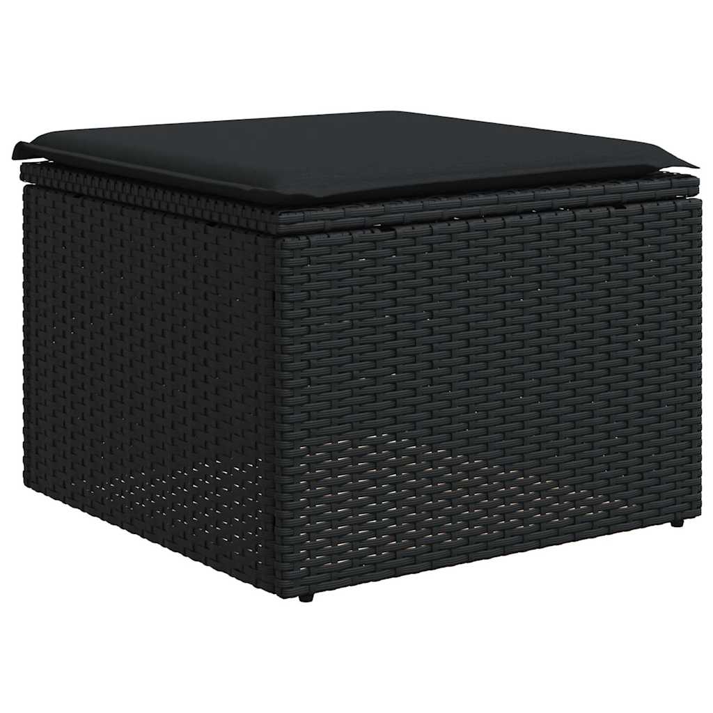 sofasæt til haven 8 dele med hynder polyrattan sort