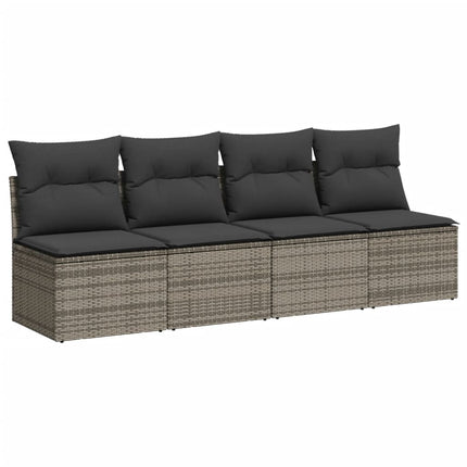 sofasæt til haven 10 dele med hynder polyrattan grå
