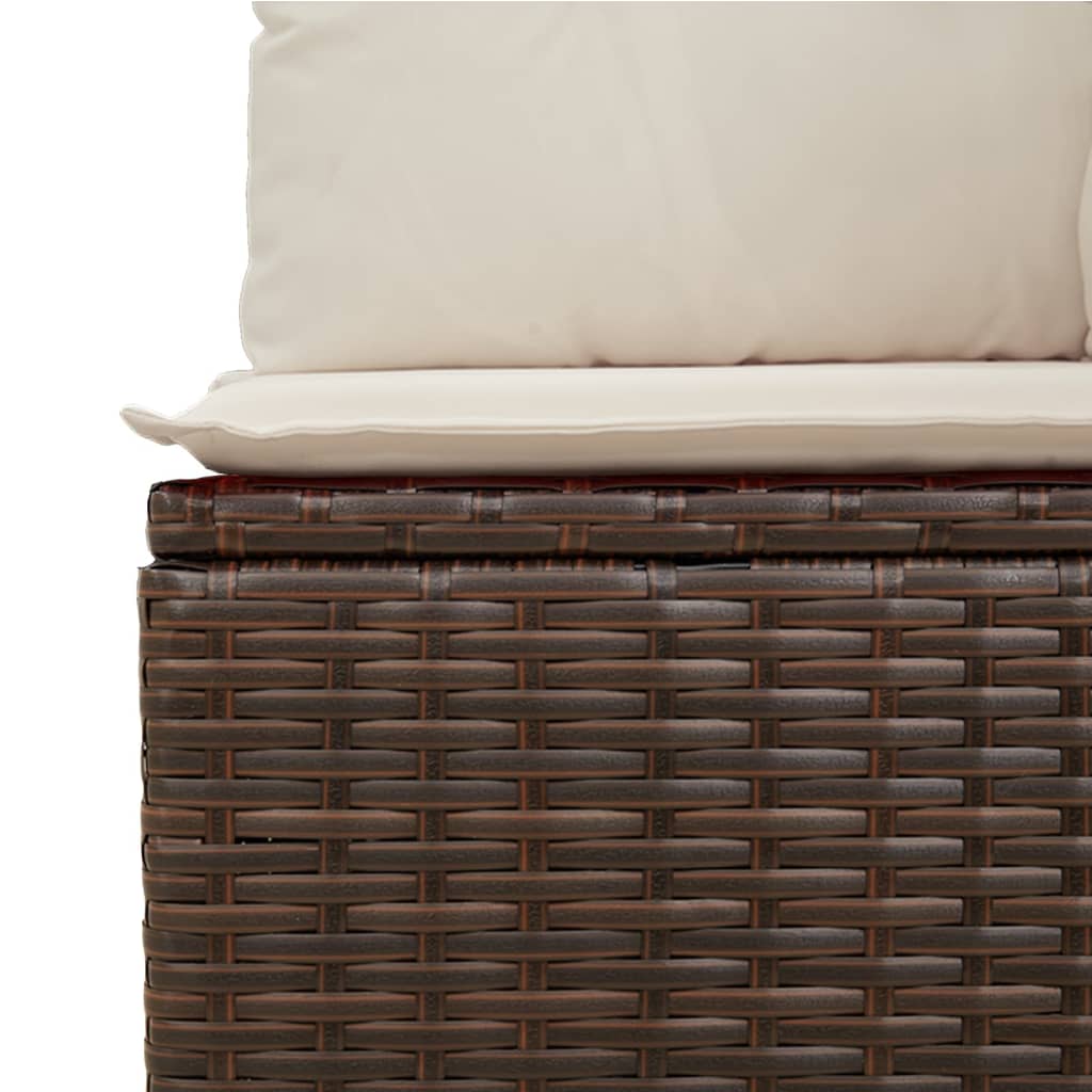 sofasæt til haven 10 dele med hynder polyrattan brun
