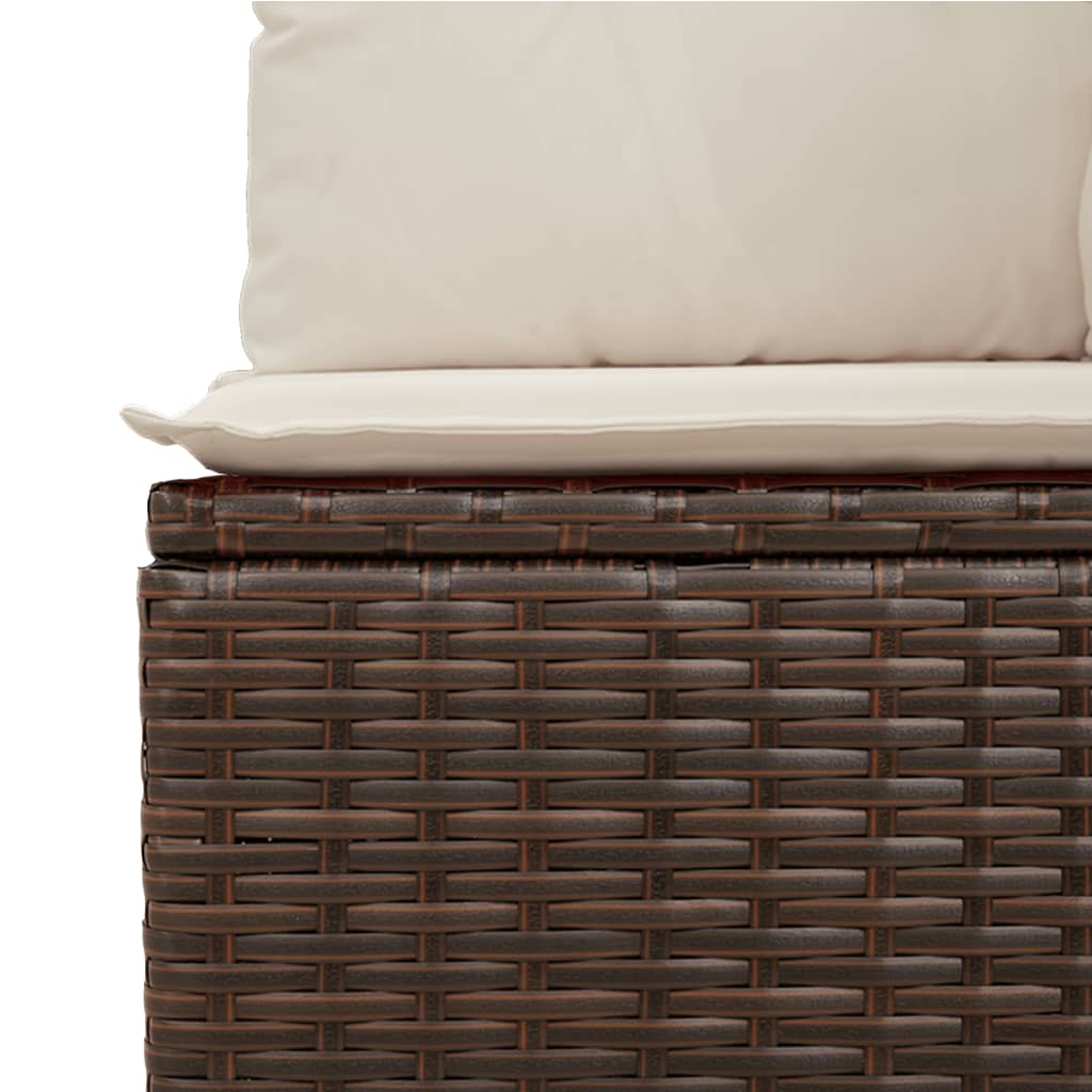 sofasæt til haven 10 dele med hynder polyrattan brun