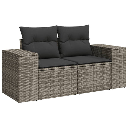 loungesæt til haven 11 dele med hynder polyrattan grå
