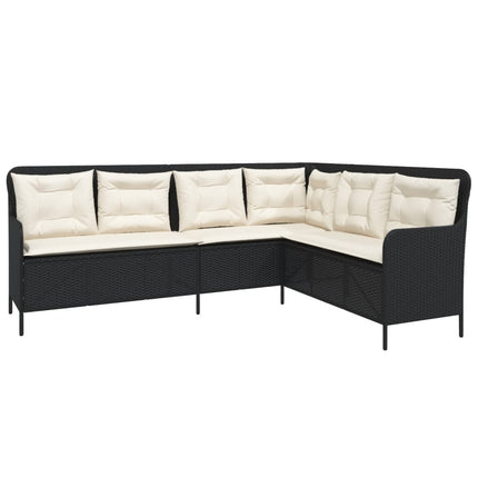 sofasæt til haven 2 dele med hynder polyrattan sort