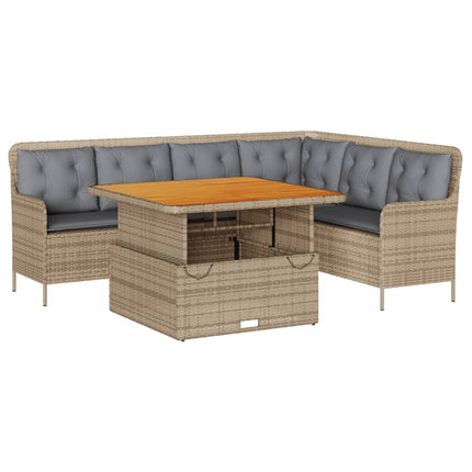 sofasæt til haven 2 dele med hynder polyrattan beige
