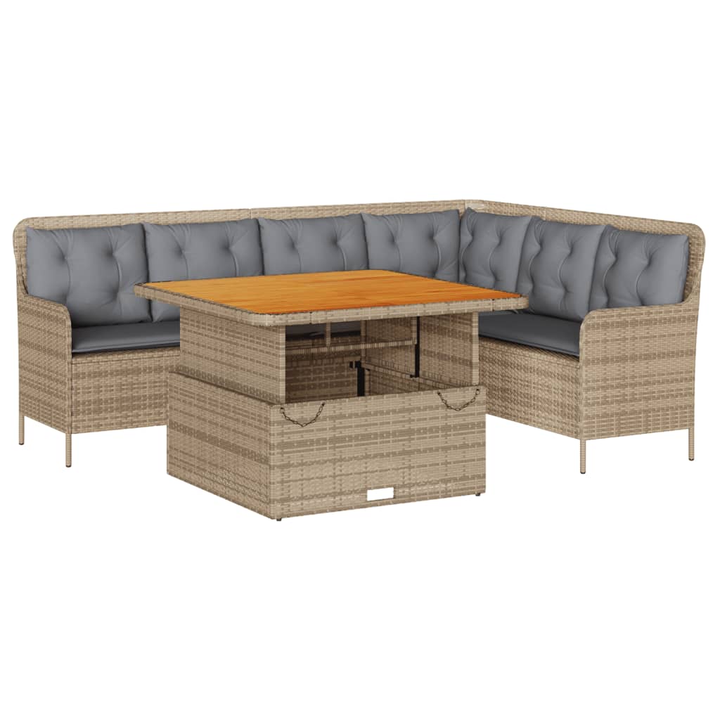 sofasæt til haven 2 dele med hynder polyrattan beige