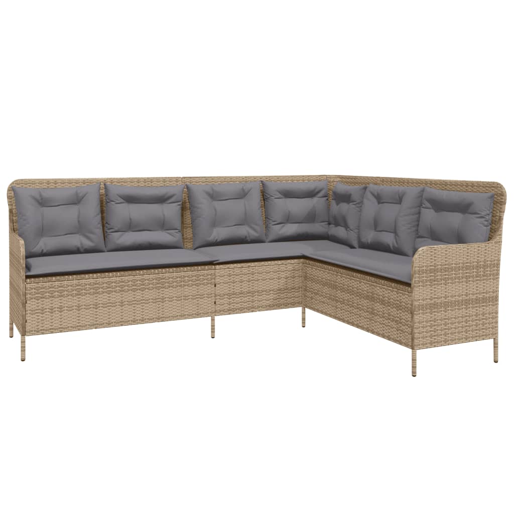 sofasæt til haven 2 dele med hynder polyrattan beige