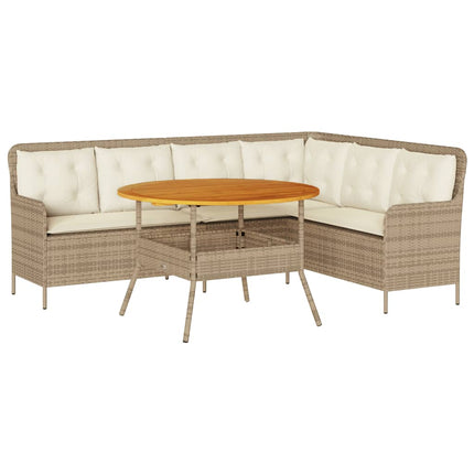 sofasæt til haven 2 dele med hynder polyrattan beige