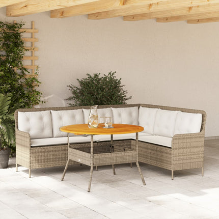 sofasæt til haven 2 dele med hynder polyrattan beige