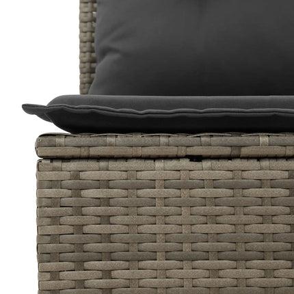 loungesæt til haven 4 dele med hynder polyrattan grå
