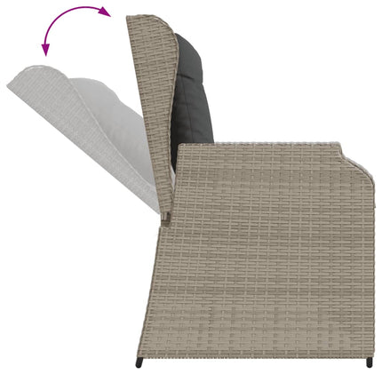 loungesæt til haven 5 dele med hynder polyrattan lysegrå