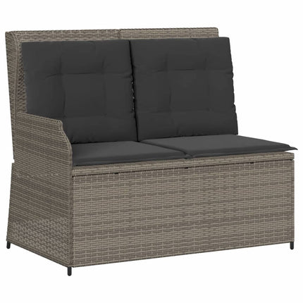 loungesæt til haven 6 dele med hynder polyrattan grå