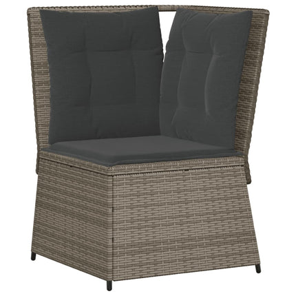 loungesæt til haven 7 dele med hynder polyrattan grå