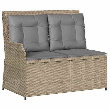 loungesæt til haven 3 dele med hynder polyrattan beige