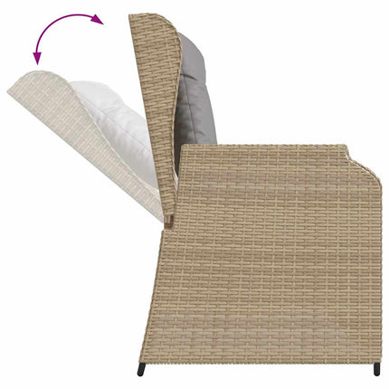loungesæt til haven 3 dele med hynder polyrattan beige
