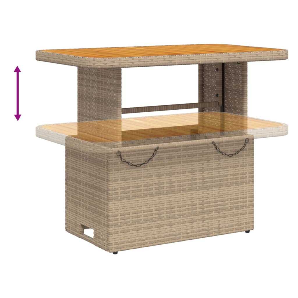 loungesæt til haven 3 dele med hynder polyrattan beige