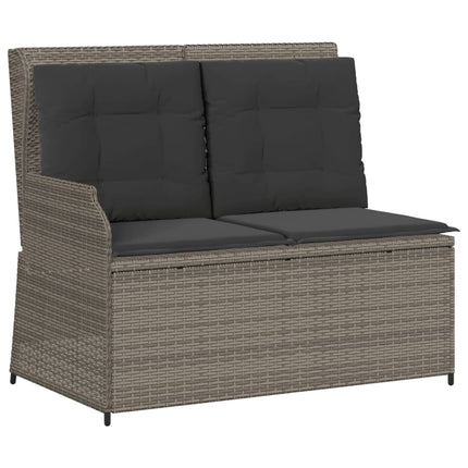 loungesæt til haven 6 dele med hynder polyrattan grå
