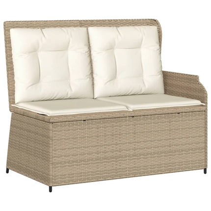 loungesæt til haven 6 dele med hynder polyrattan beige
