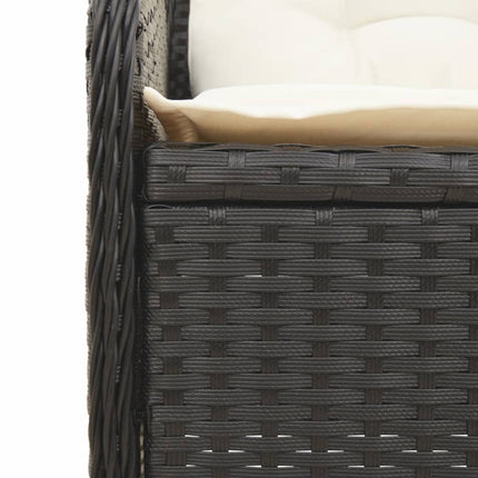 loungesæt til haven 6 dele med hynder polyrattan sort