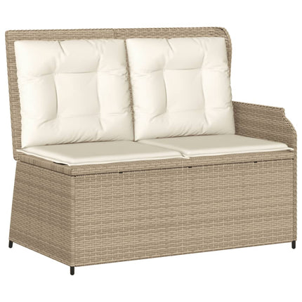 loungesæt til haven 6 dele med hynder polyrattan beige