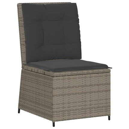loungesæt til haven 5 dele med hynder polyrattan grå