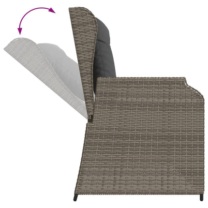 loungesæt til haven 5 dele med hynder polyrattan grå