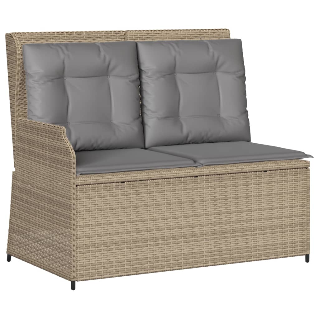 loungesæt til haven 5 dele med hynder polyrattan beige