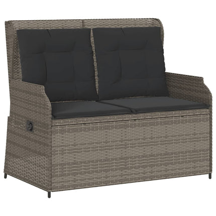 loungesæt til haven 3 dele med hynder polyrattan grå