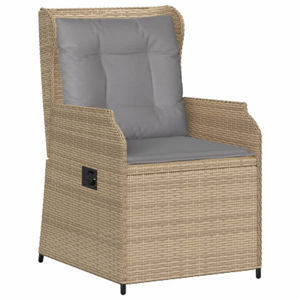 loungesæt til haven 5 dele med hynder polyrattan beige