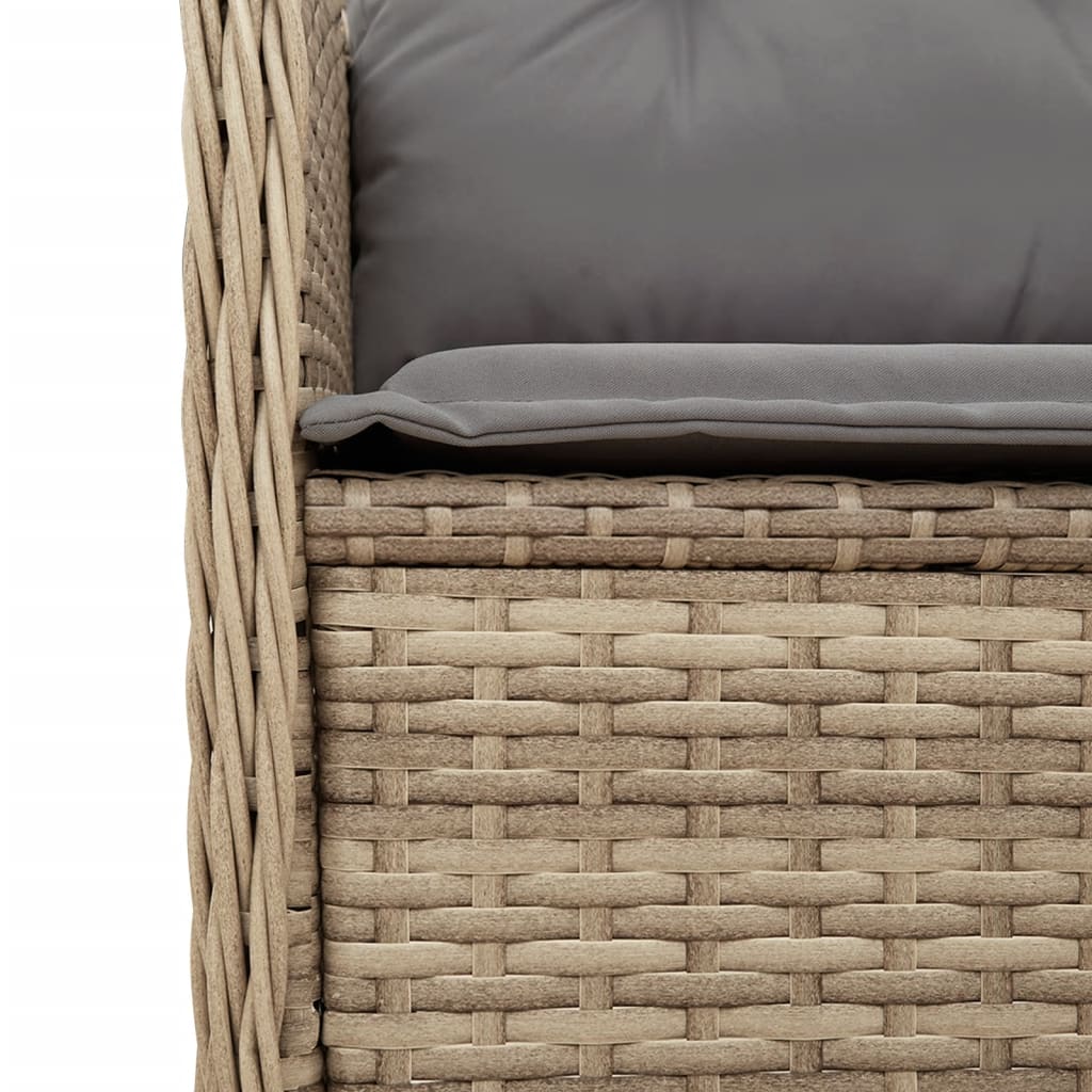 loungesæt til haven 3 dele med hynder polyrattan beige