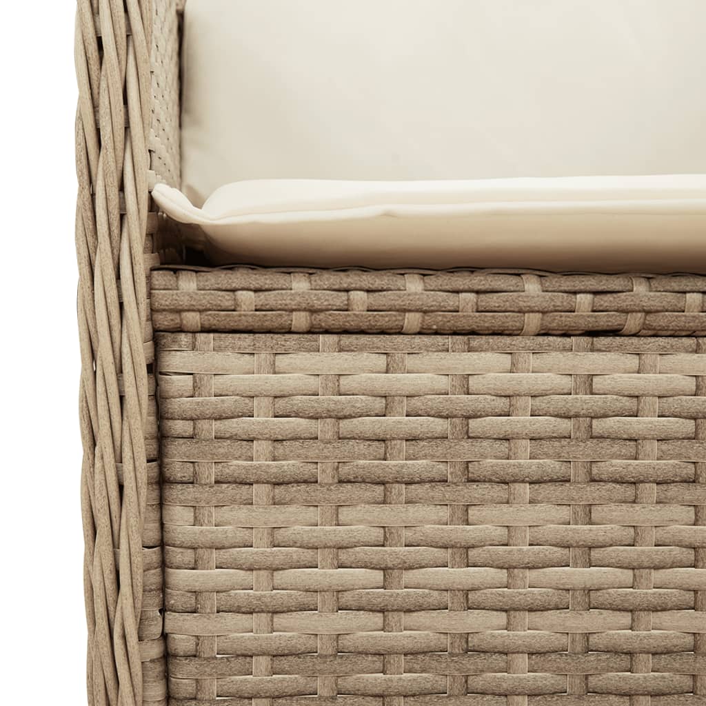loungesæt til haven 3 dele med hynder polyrattan beige