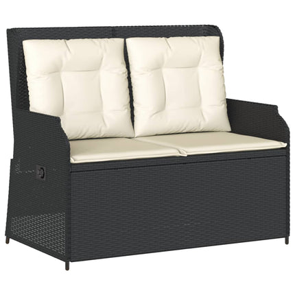 loungesæt til haven 3 dele med hynder polyrattan sort