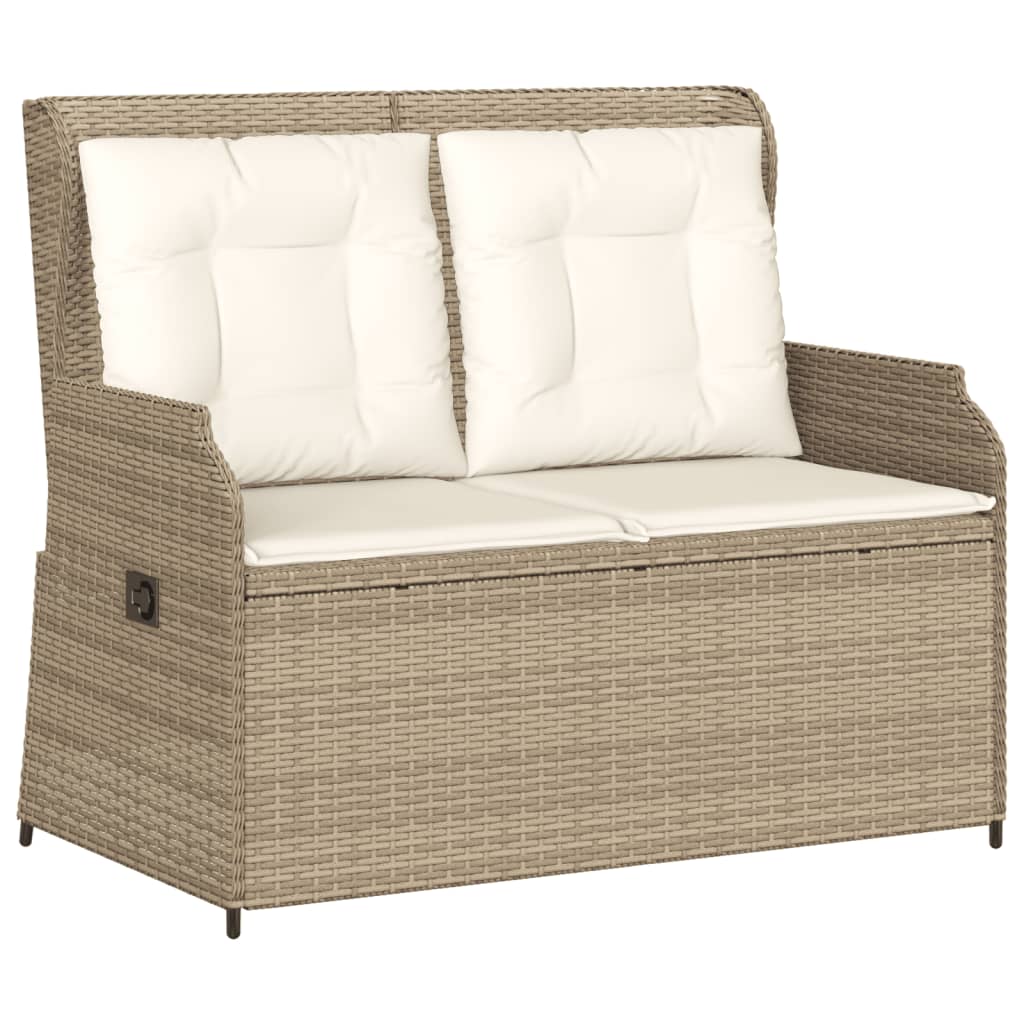 loungesæt til haven 3 dele med hynder polyrattan beige
