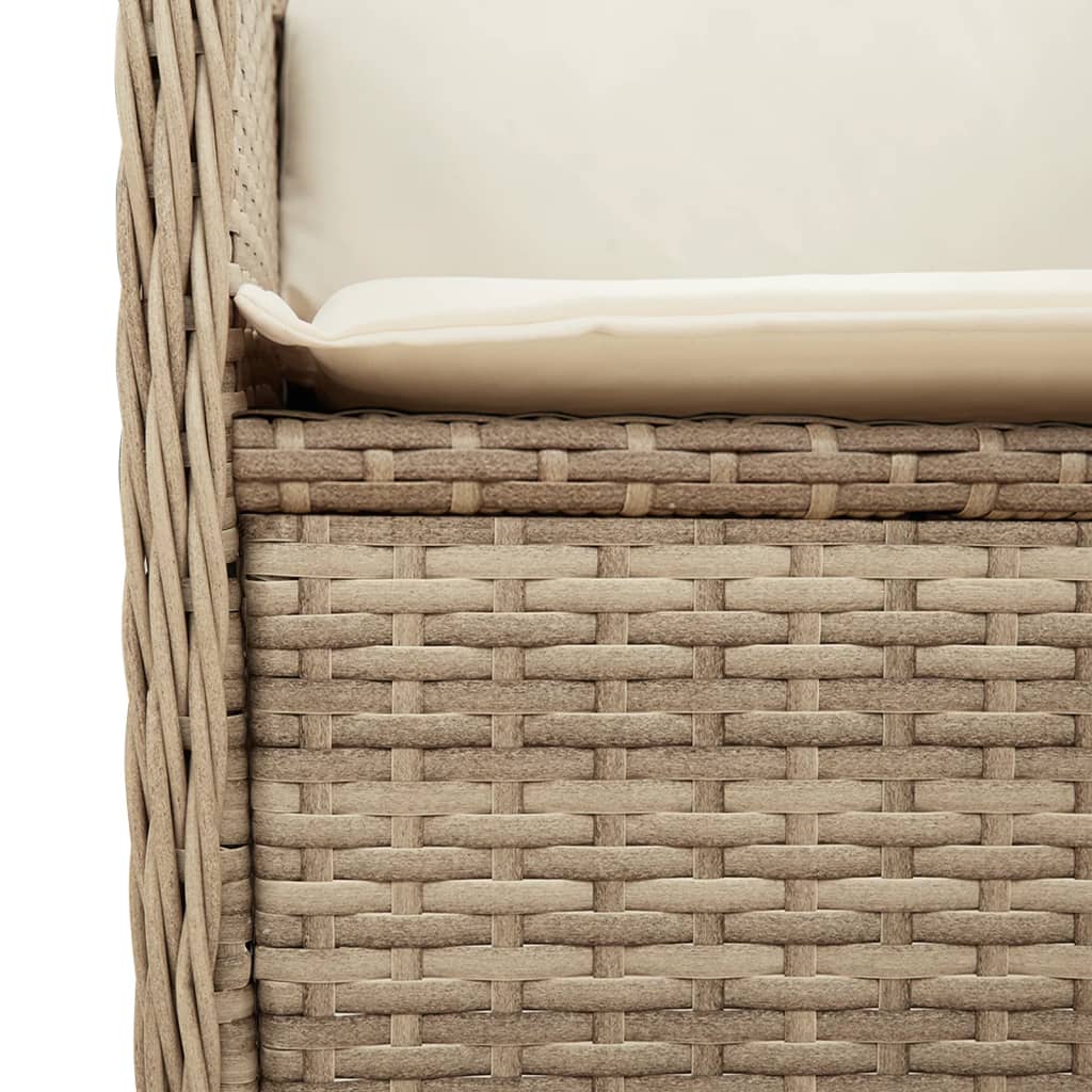 loungesæt til haven 3 dele med hynder polyrattan beige