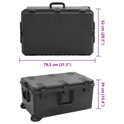 transportabel flightcase 79,5x52x39 cm PP sort