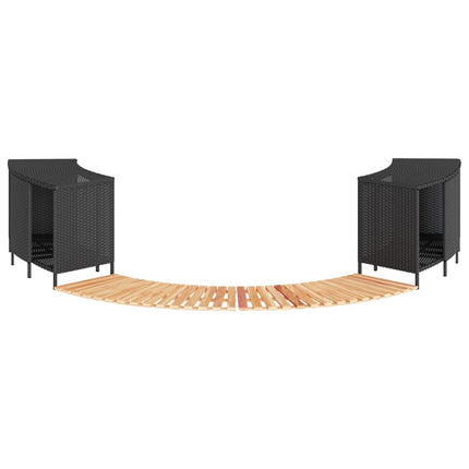 spakant polyrattan og massivt akacietræ sort