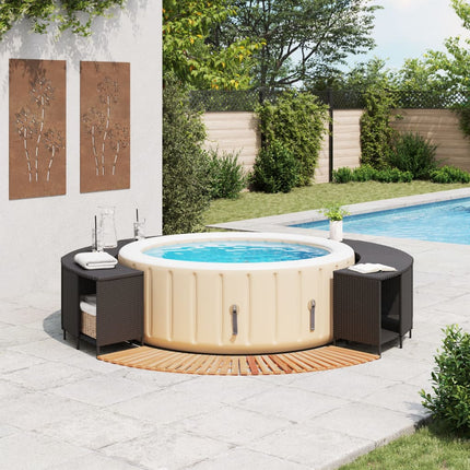 spakant polyrattan og massivt akacietræ sort