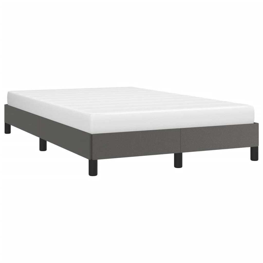 sengeramme uden madras 120x190 cm kunstlæder enkeltseng grå