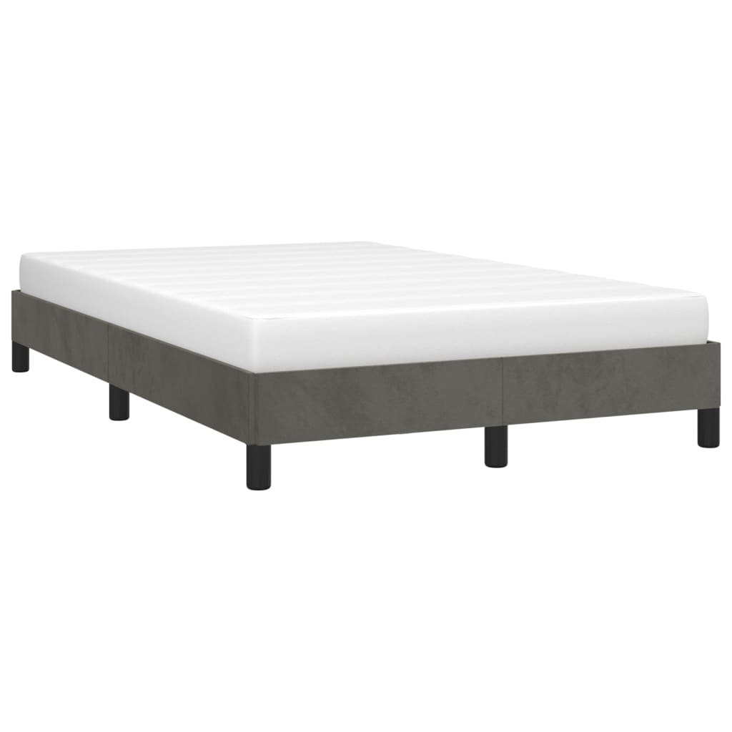 sengeramme uden madras 120x190 cm fløjl enkeltseng mørkegrå