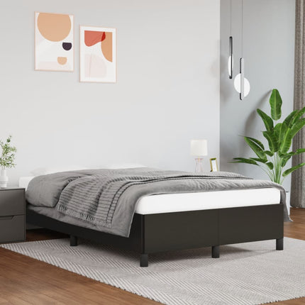 sengeramme uden madras 120x190 cm kunstlæder enkeltseng sort