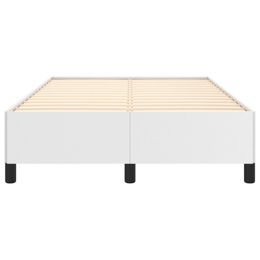 sengeramme uden madras 120x190 cm kunstlæder enkeltseng hvid