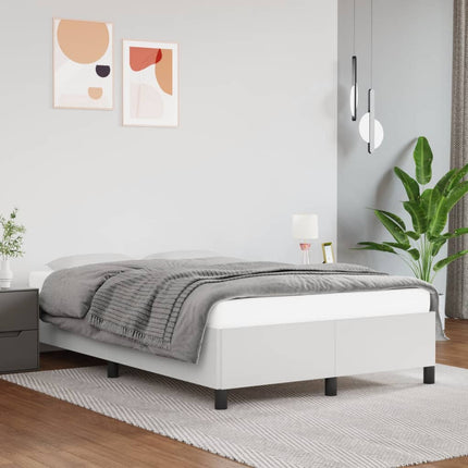 sengeramme uden madras 120x190 cm kunstlæder enkeltseng hvid