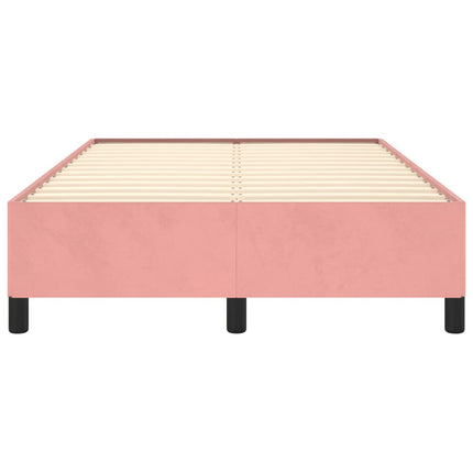 sengeramme uden madras 120x190 cm fløjl lyserød