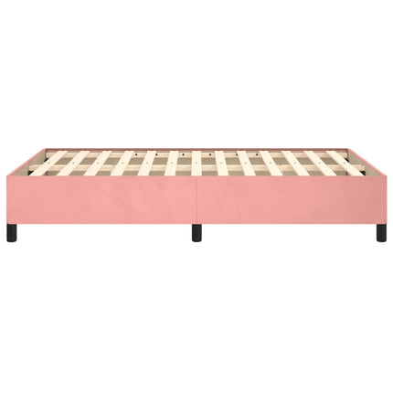 sengeramme uden madras 120x190 cm fløjl lyserød
