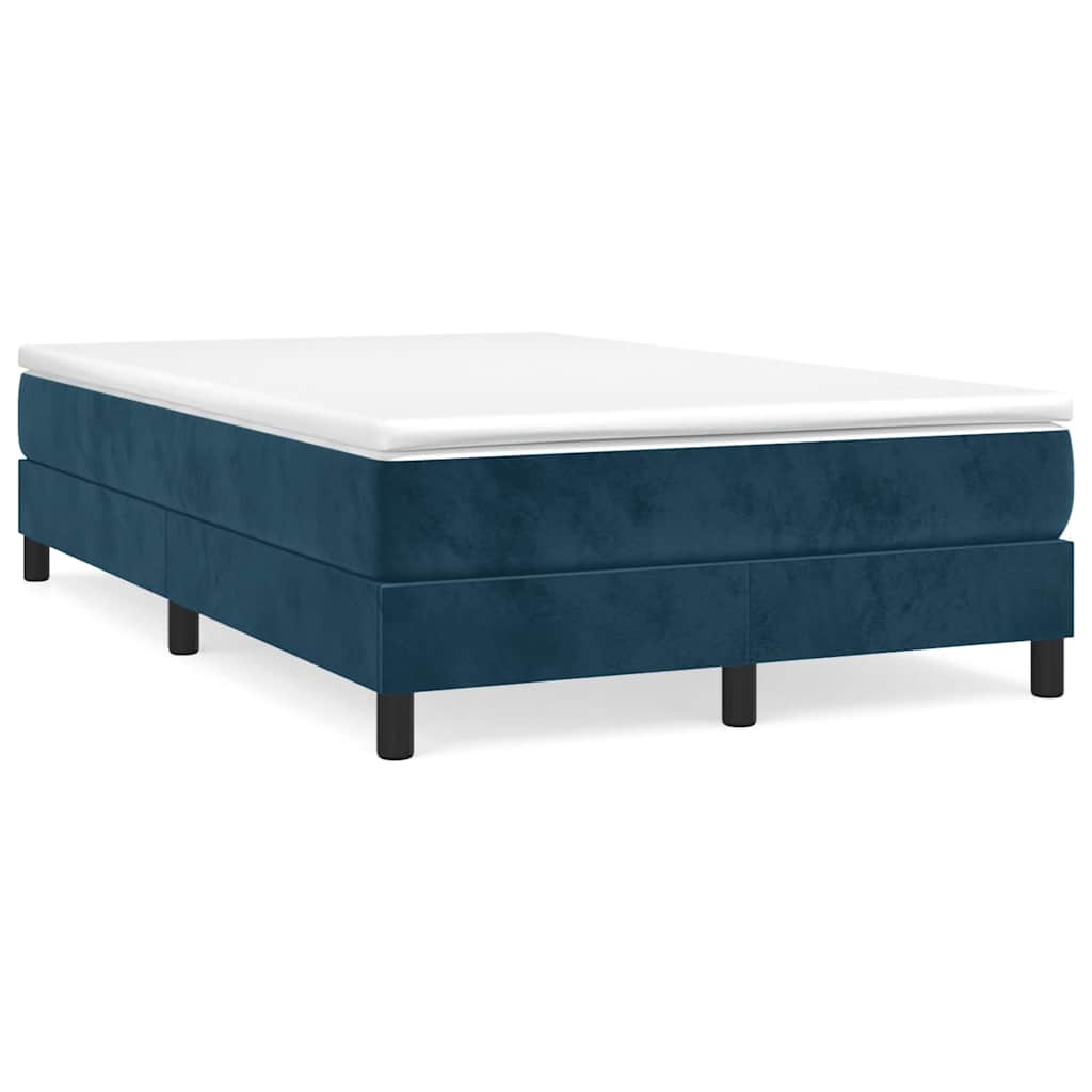 kontinentalseng med madras 120x190 cm velour mørkeblå
